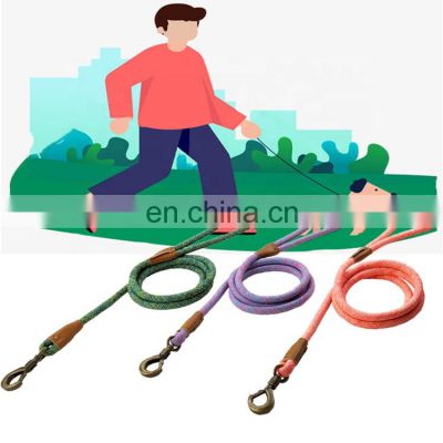 colorful rope dog leash polyester rope leash with safe hook