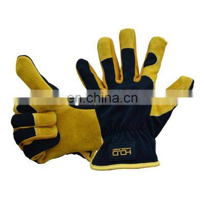 HANDLANDY Cowhide Leather Work Gloves Safety,leather Driving Gloves,leather Gloves Working photo-5