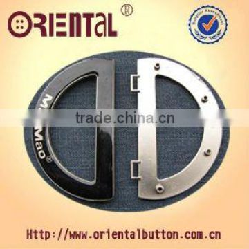 Shiny plating metal buckles for bags with logo and pattern