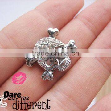 Free Shipping DIY Rhinestone Skull Slide Charm