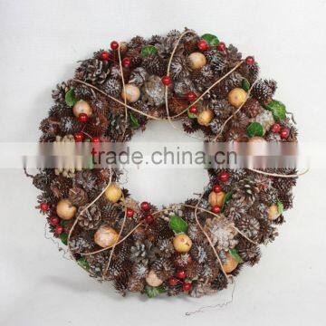 2015 artificial natural christmas wreath with pine and berry