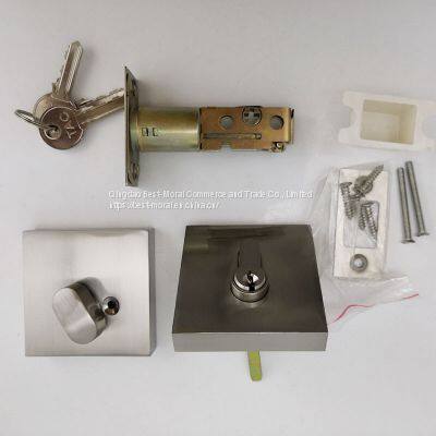 Grade 3 Residential Use Tubular Satin Nickel Square Rosette Deadbolt Door Lock photo-5