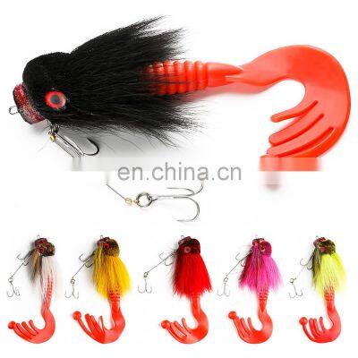 JOHNCOO Big Miuras Mouse Fishing Lure Hooks Feature Soft Bait Deer Hair Material 22CM 85G Sea Fishing Lure
