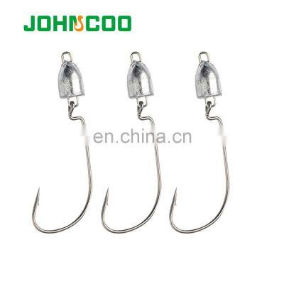 JOHNCOO New Type 3.5g 5g 7g Swing Hydrodynamic Design Jig Bullet Head Fishing Hooks 5pcs/bag