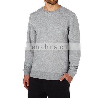 New arrival slim fit Light Gray Soft Cotton Sweatshirt winter shirt for men custom logo sweatshirts Manufacturer