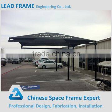 Steel frame structure car parking canopy