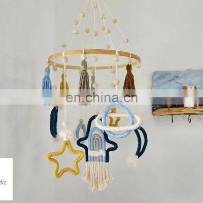 Hot Sale Macrame Baby Boy Crib Mobile, Universe Theme, Plane Solar Moon Star, Rocket Model Vietnam Supplier photo-2