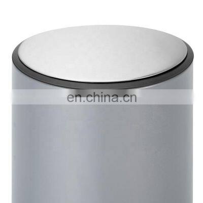 Trash Bin With Lid Household Round Pedal Stainless Steel Rubbish Trash Can