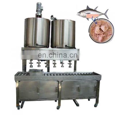 small scale canned tuna flakes in oil processing machine