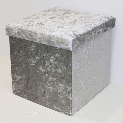 Ice Velvet ottoman-Light Grey