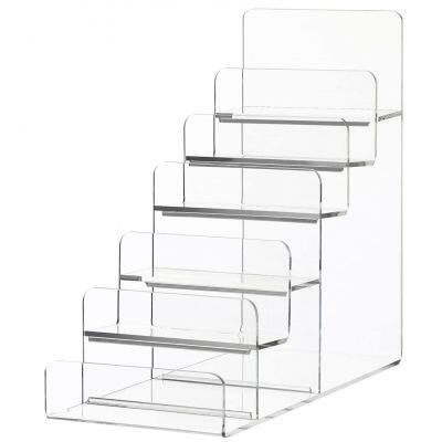 4- Tier Handbag Purse Riser Acrylic Display Shelf Transparent Acrylic Wallet Display Stand Holder Jewelry Riser Shelf