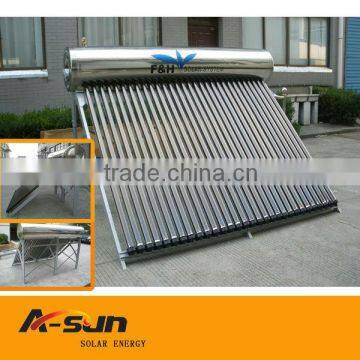 compact pressurized solar water heater with heat pipe solar vacuum tube
