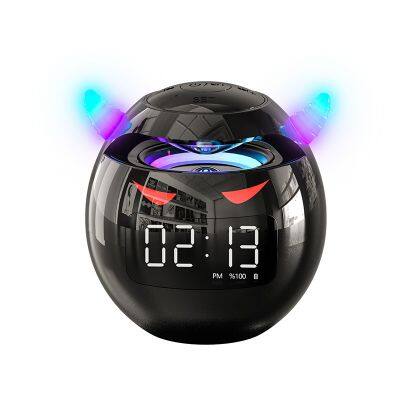 G9 Blue tooth 5.0 Speaker with LED Digital Alarm Clock Music Player Wireless Ball Shape Clock Speaker Mini Speaker