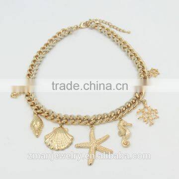 2016 Modern Latest Design Gold Starfish Necklace Handmade Chunky Necklace photo-3