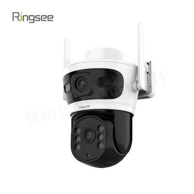 Ringsee Dual Lens 4MP AOV Outdoor CCTV PTZ Camera AI Auto Tracking Network Solar Camera Remote Smart Camera With Two Way Audio photo-2