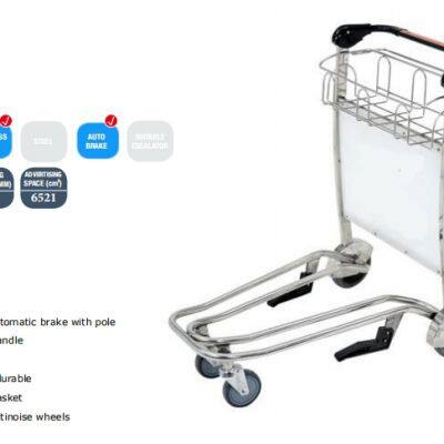 Three Wheels Airport Hand Brake Baggage Trolley Airport Luggage Trolley Carts Airport Trolley