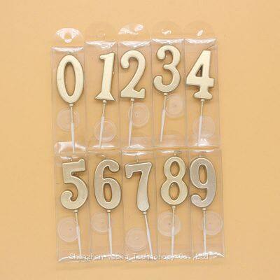 Custom Gold Number Candles 0-9, Wholesale Smokeless Paraffin Wax for Wedding Cake Decor