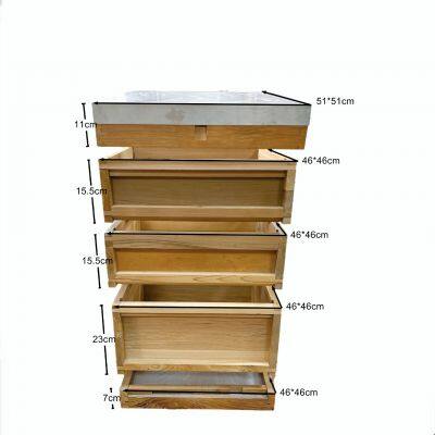 Pine wood British Beehive with Wooden Frame and Nets Three Layers each 10 Frames