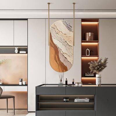 Hotel Intelligent Bathroom Mirror Hanging Rod Mirror Suspended Elliptical Washbasin Double-rod Luxury Illuminated Mirror photo-5