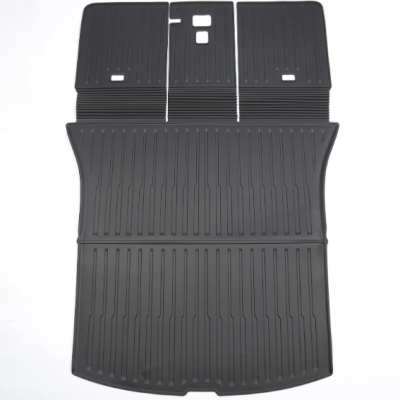 Revestimiento de maletero monobloque formado por vacío en TPE para Tesla Model Y Juniper - Dise?o de rayas verticales y perforado (Conjunto de 1 pieza, especificaciones OEM DZ25001400)