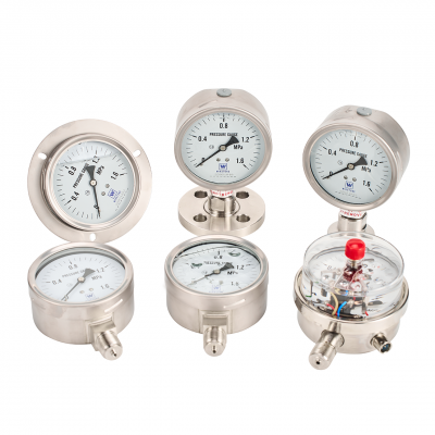 HNYB60 Stainless Steel Manometer Glycerine or Silicone Oil Filled Pressure Gauge,1/4