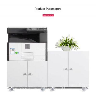 HN-LW9 Steel Machine Cabinet With Lockable Wheels, Heavy Duty Metal Printer Stand for Multifunction Laser Printer Support for Professional Agency photo-1