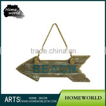 Vintage Artificial Arrow Shape Beach Warming Wood Sign