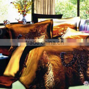 100% Polyester Disperse Printing Leopard 3d Bed Cover Set