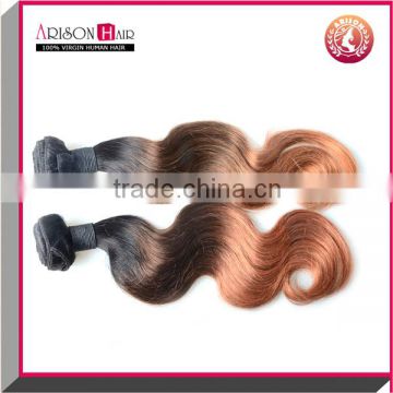 Top Quality 3T Ombre Brazilian Human Hair Weaves,Three Tone Fashion 2015 Wholesale Alibaba Hair