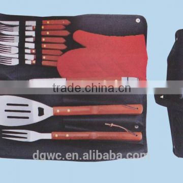 stainless steel barbecue tools with alumium case