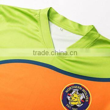 Wholesale v Neck Printing Sponge Patch Sewing on Elbow Soccer Jersey Goalkeeper Shirt photo-3