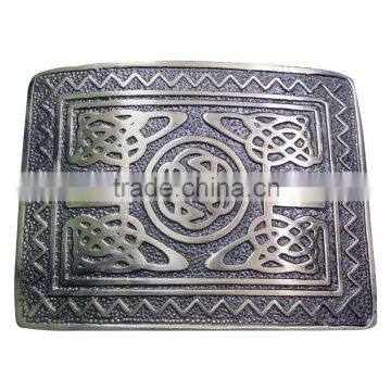 Celtic Design Kilt Belt Buckle In Antique Finished Made Of Brass Material