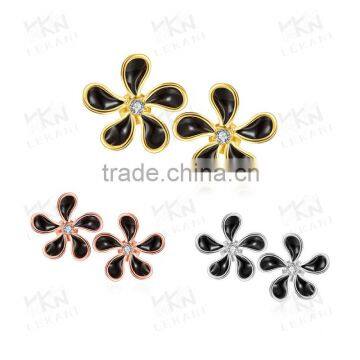 18K Gold Plated new simple design fashion flower stud earrings