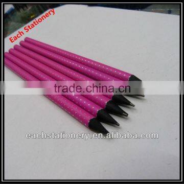 Black Wooden Pencil Pink Printing Silver Point HB Pencil