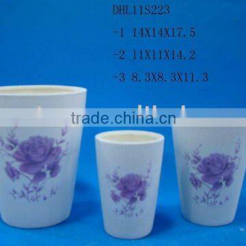 Ceramic crackleware flower pot