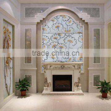 main product Foshan factory supply high grade glass and porcelain tv background wall glass