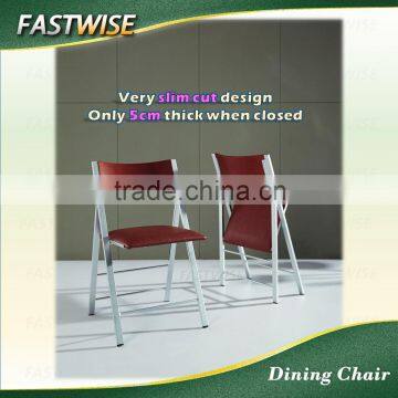 Black PVC Slim Cut Space Saving Design Dining Chair for Dining Room photo-5