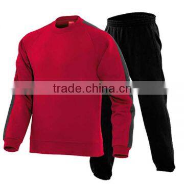 wholesale blank unisex cotton/polyester crewneck warm up suits sweatsuits for OEM Service