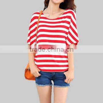 Striped fashion t shirt from Shenzhen custom t shirt packaging