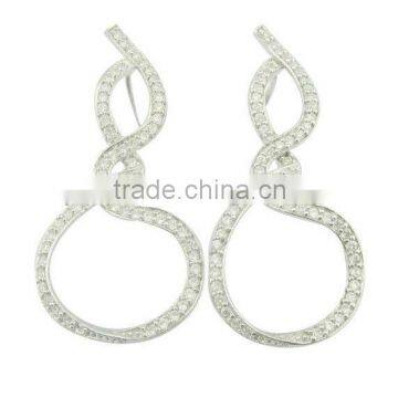 2013 hot fashion three circle tacked silver earring