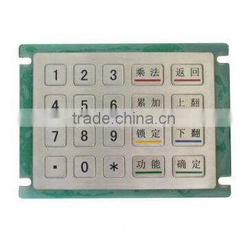 High quality stainless steel bank 4x4 matrix 16 keys access control keypad