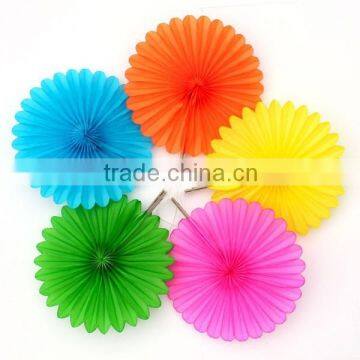 Colorful tissue paper fan for party wedding decorations