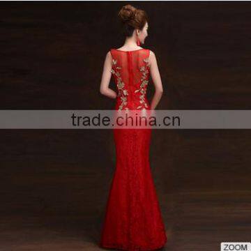 Women's Red V-Neck Print Floor-Length Dress photo-4