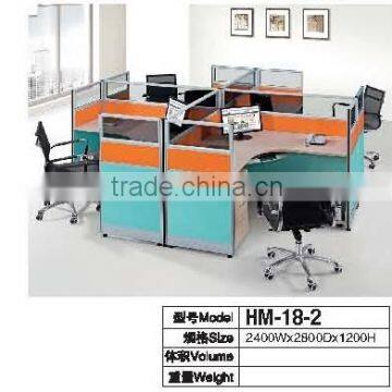 Melamine office desk standard size computer desk for 4 person with drawer