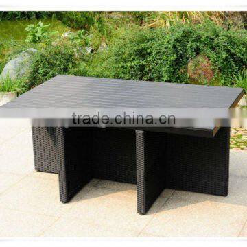 Outdoor poly wood dining table and chair set leisure furniture set