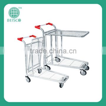 Warehouse trolleys with wire shelf