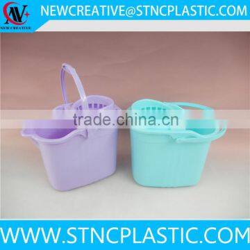 high quality plastic mop cleaning pail with wheels various color