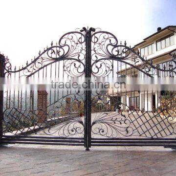 arc top wrought iron residential driveway fence gate design                        
                                                Quality Choice