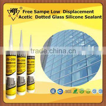 Free Sampe Low Displacement Acetic Dotted Glass Silicone Sealant