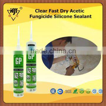 Clear Fast Dry Acetic Fungicide Silicone Sealant